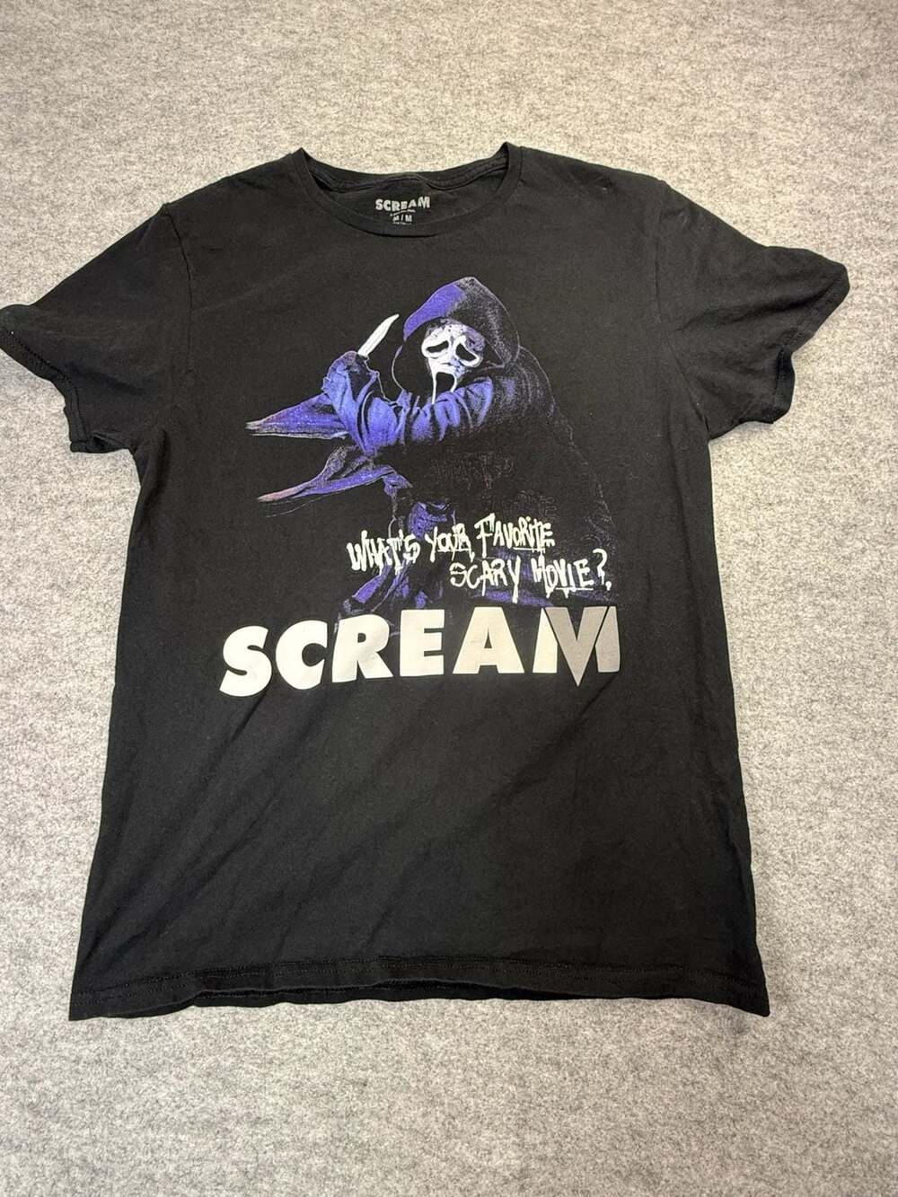 Scream Ghostface Graphic T-Shirt Size M Black What's Your Favorite